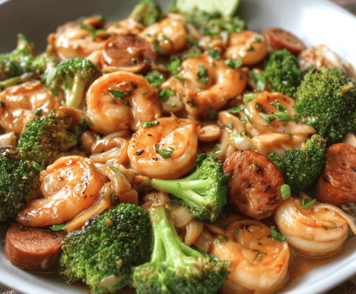Savory Honey Garlic Shrimp and Sausage with Broccoli Recipe