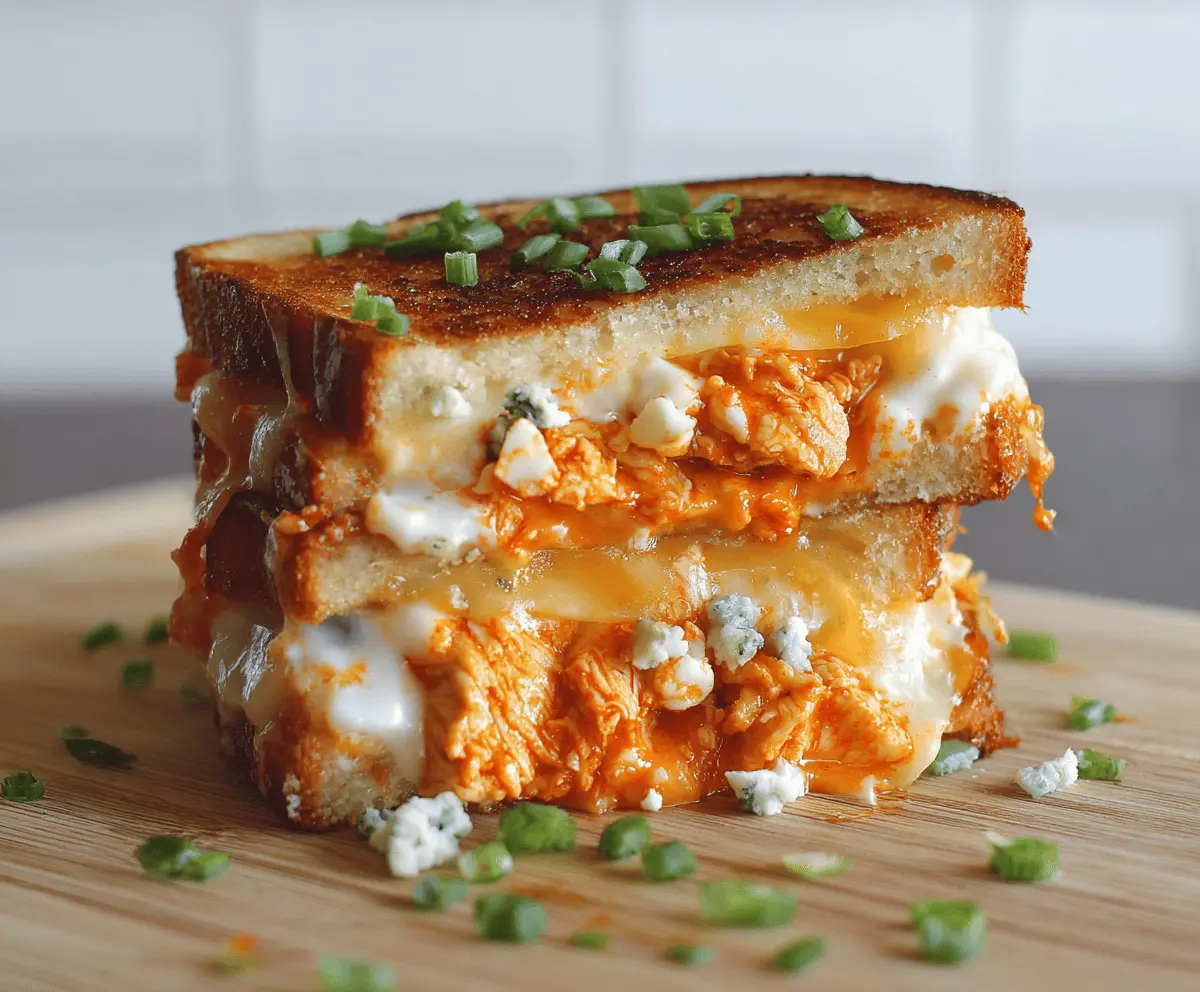 Easy Buffalo Chicken Grilled Cheese Recipe