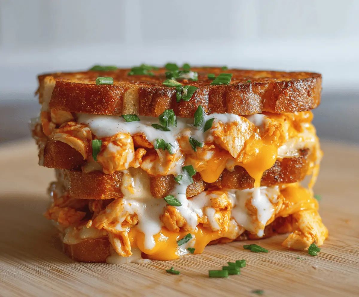 Easy Buffalo Chicken Grilled Cheese Recipe