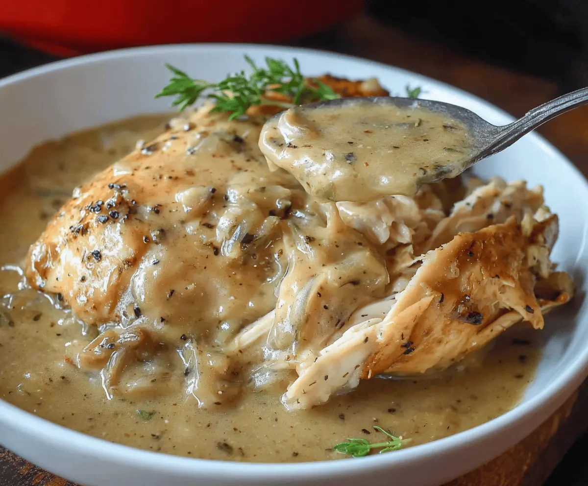 Easy Slow Cooker Chicken and Gravy Recipe