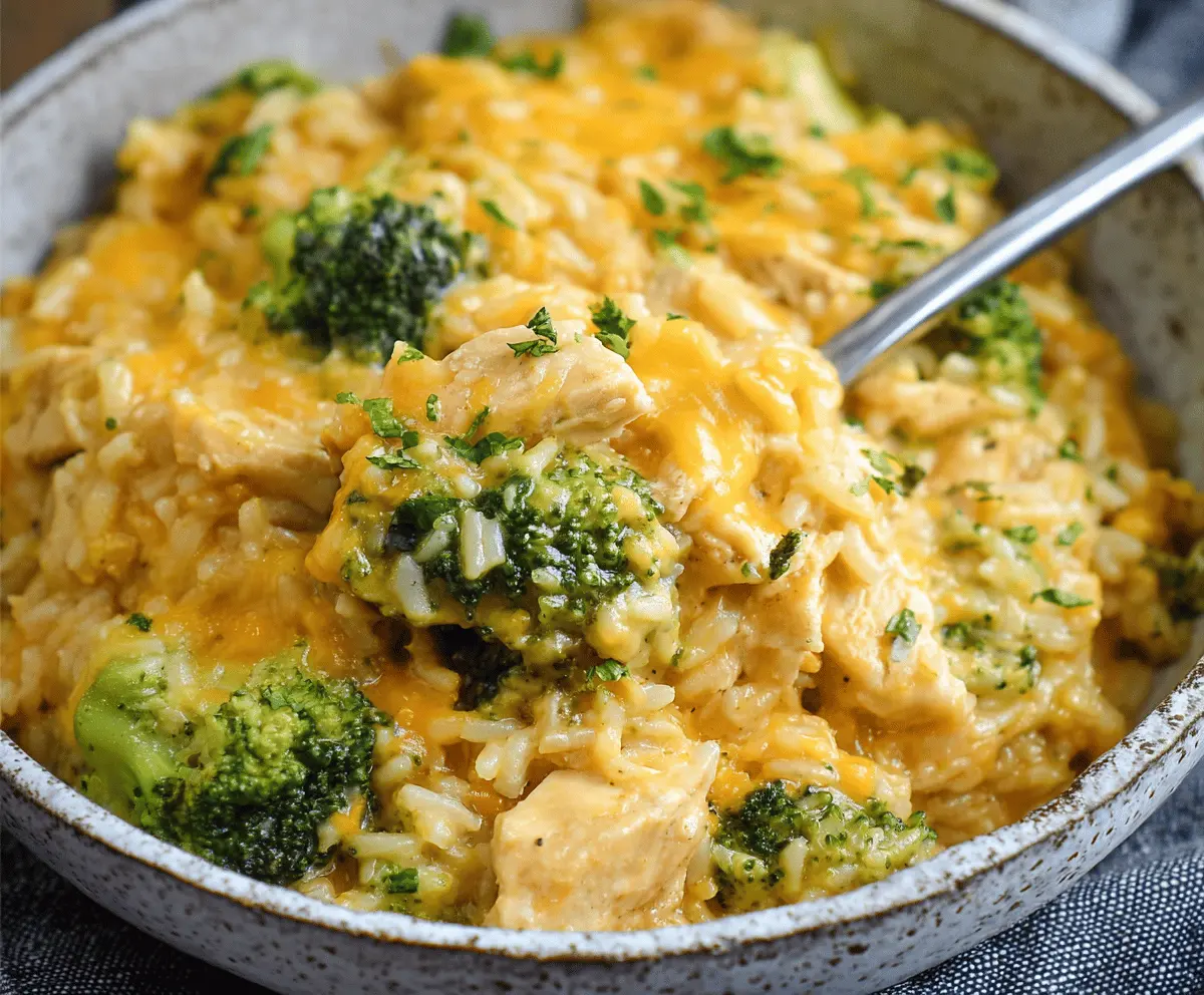 Easy Crockpot Cheesy Chicken Broccoli Rice