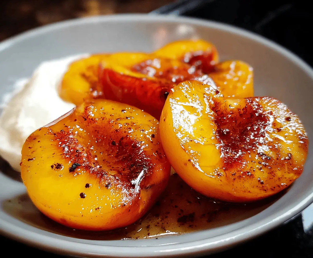 Easy Pan Fried Peaches With Honey Glaze
