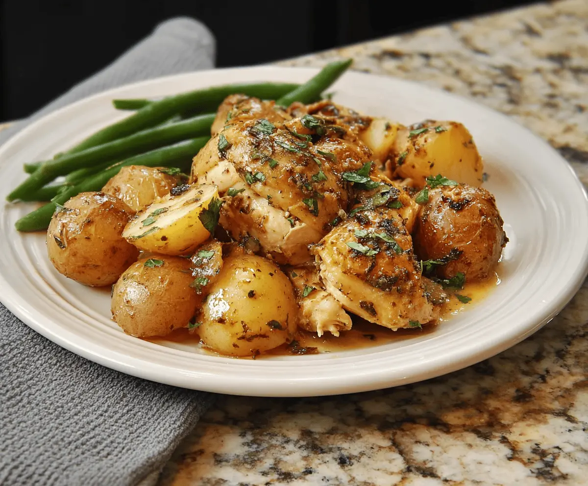 Easy Slow Cooker Parmesan Garlic Chicken with Potatoes