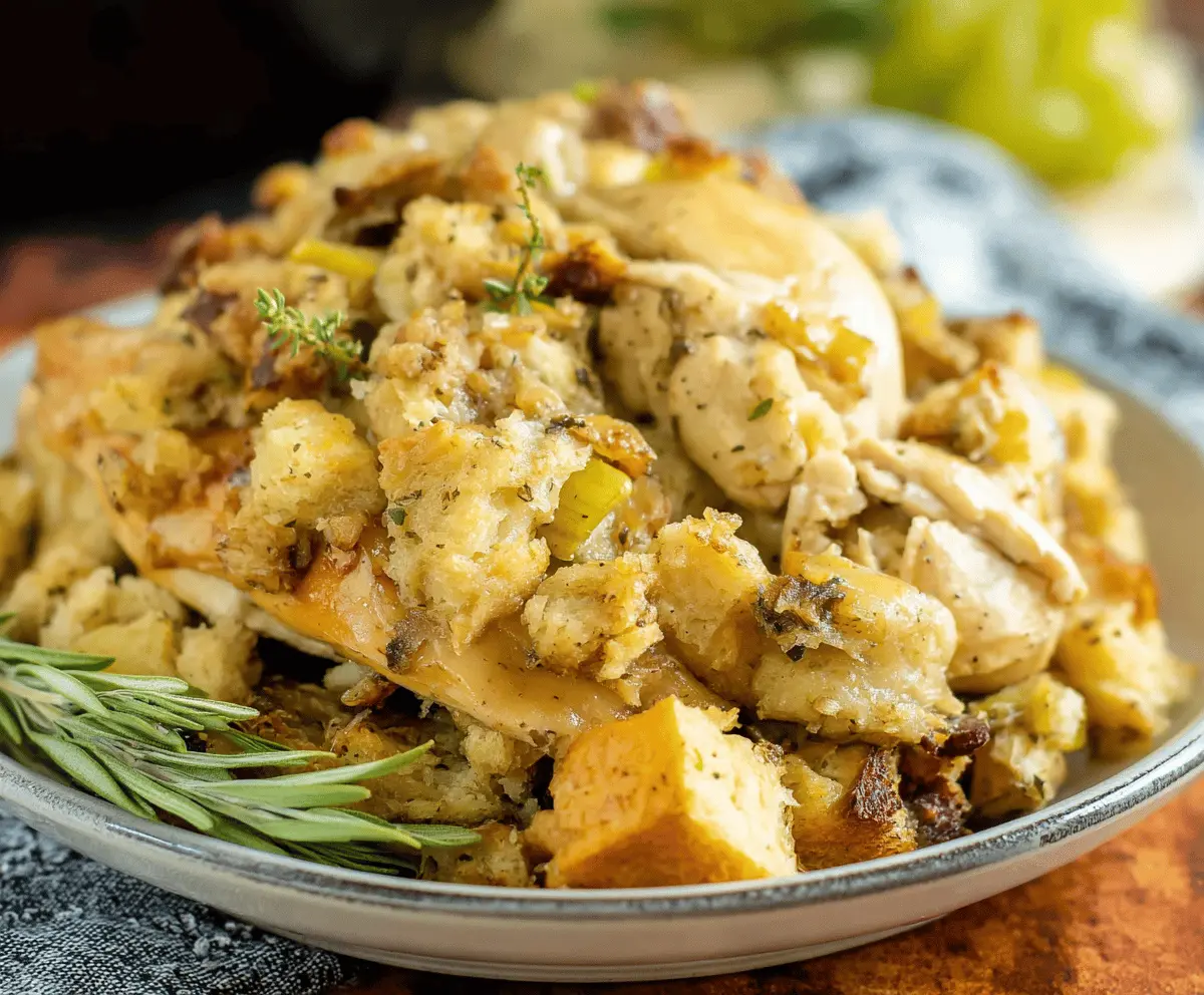 Easy Crock Pot Chicken and Stuffing Recipe