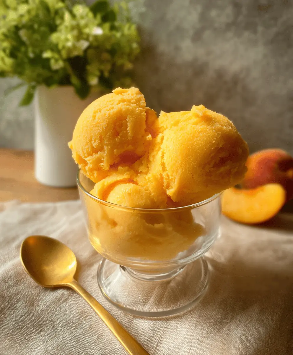 Creamy Perfect Peach Sorbet Recipe