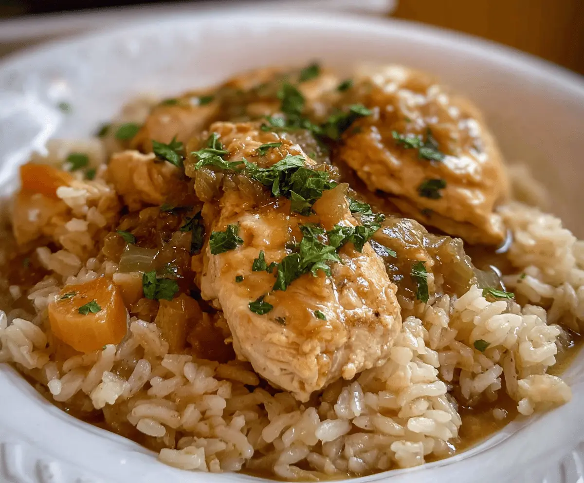 Easy No Peek Crock Pot Chicken and Rice