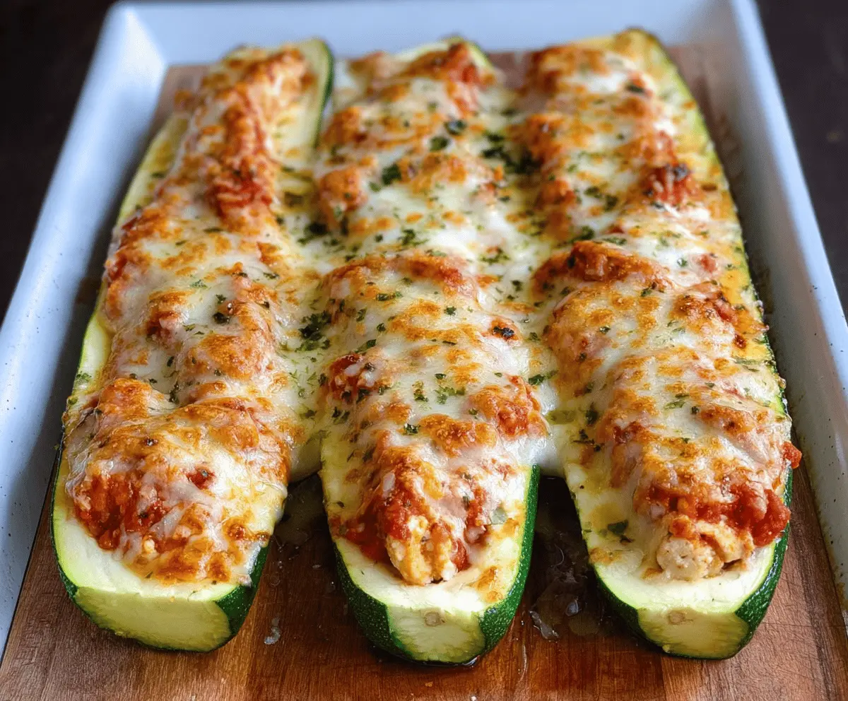 Keto Chicken Parmesan Zucchini Boats Recipe