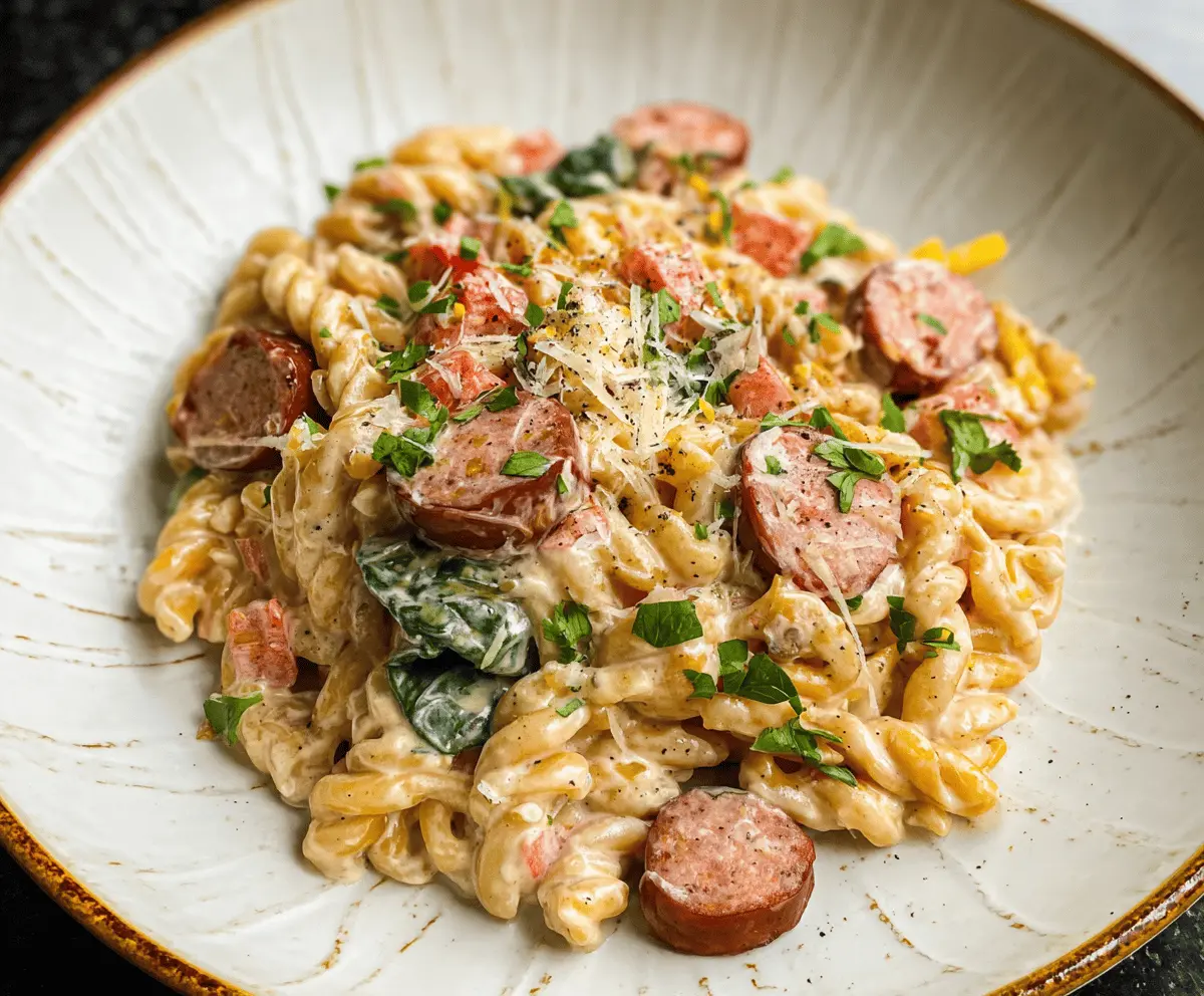 Cream Cheese Smoked Sausage Pasta Recipe