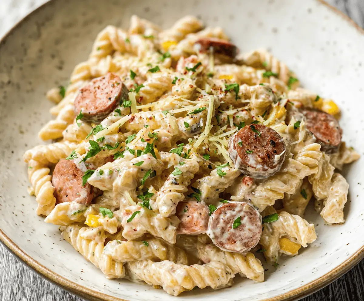 Cream Cheese Smoked Sausage Pasta Recipe