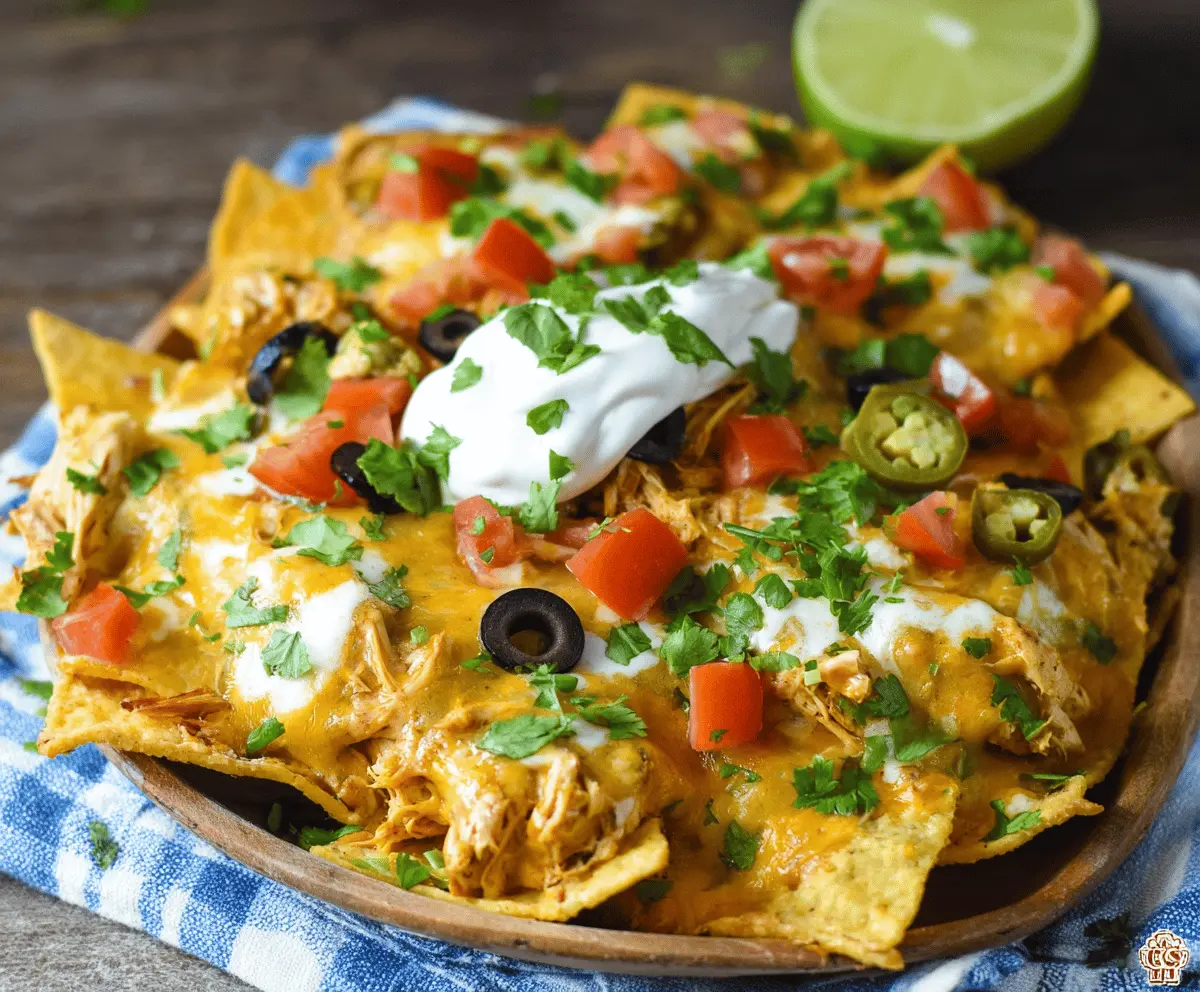 Crockpot Creamy Chicken Nachos