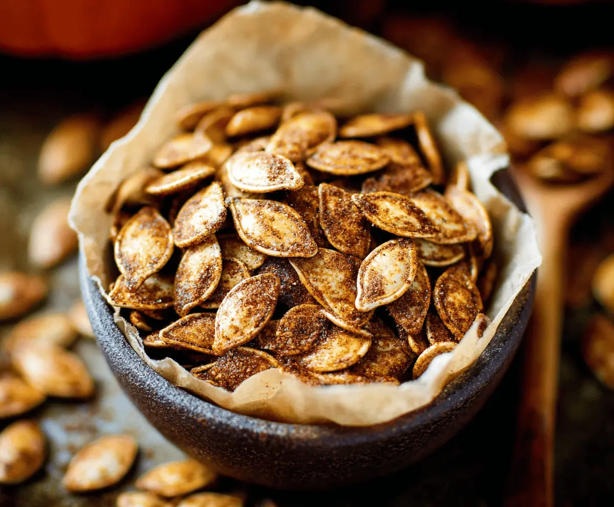 Cinnamon Sugar Roasted Pumpkin Seeds