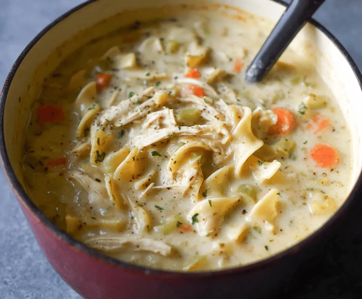 Creamy chicken noodle soup