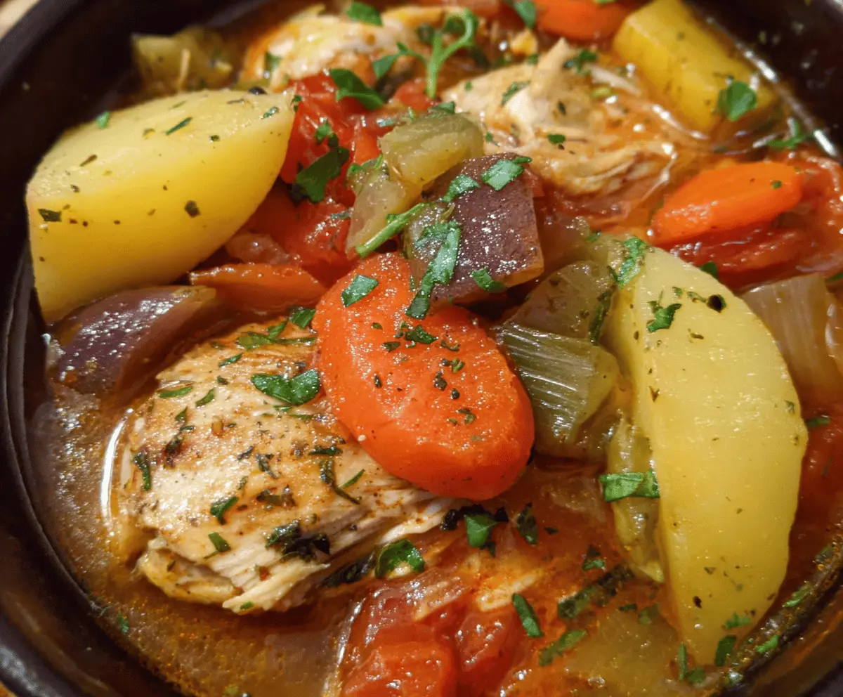 Hearty Chicken Stew with Fresh Vegetables