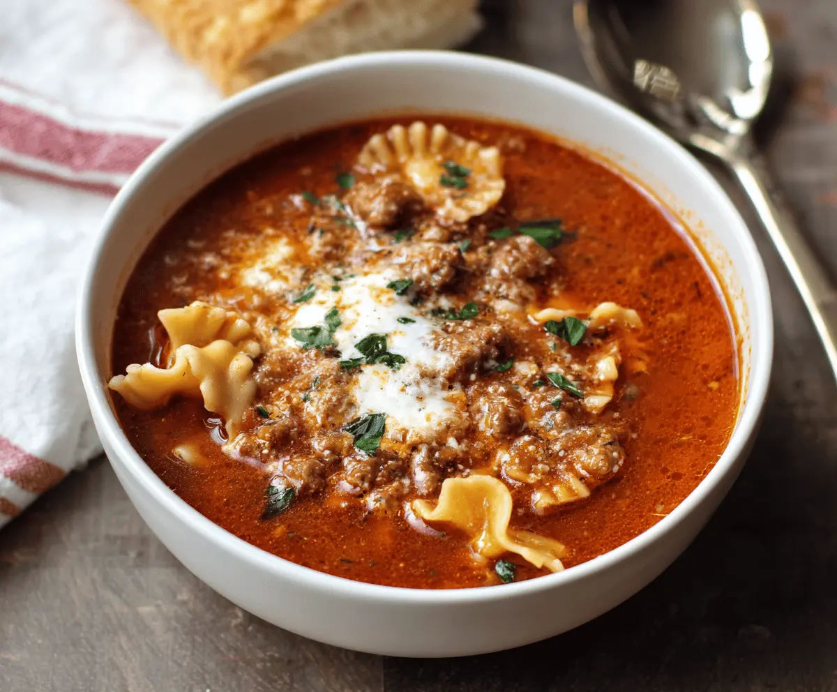 Italian Sausage Lasagna Soup