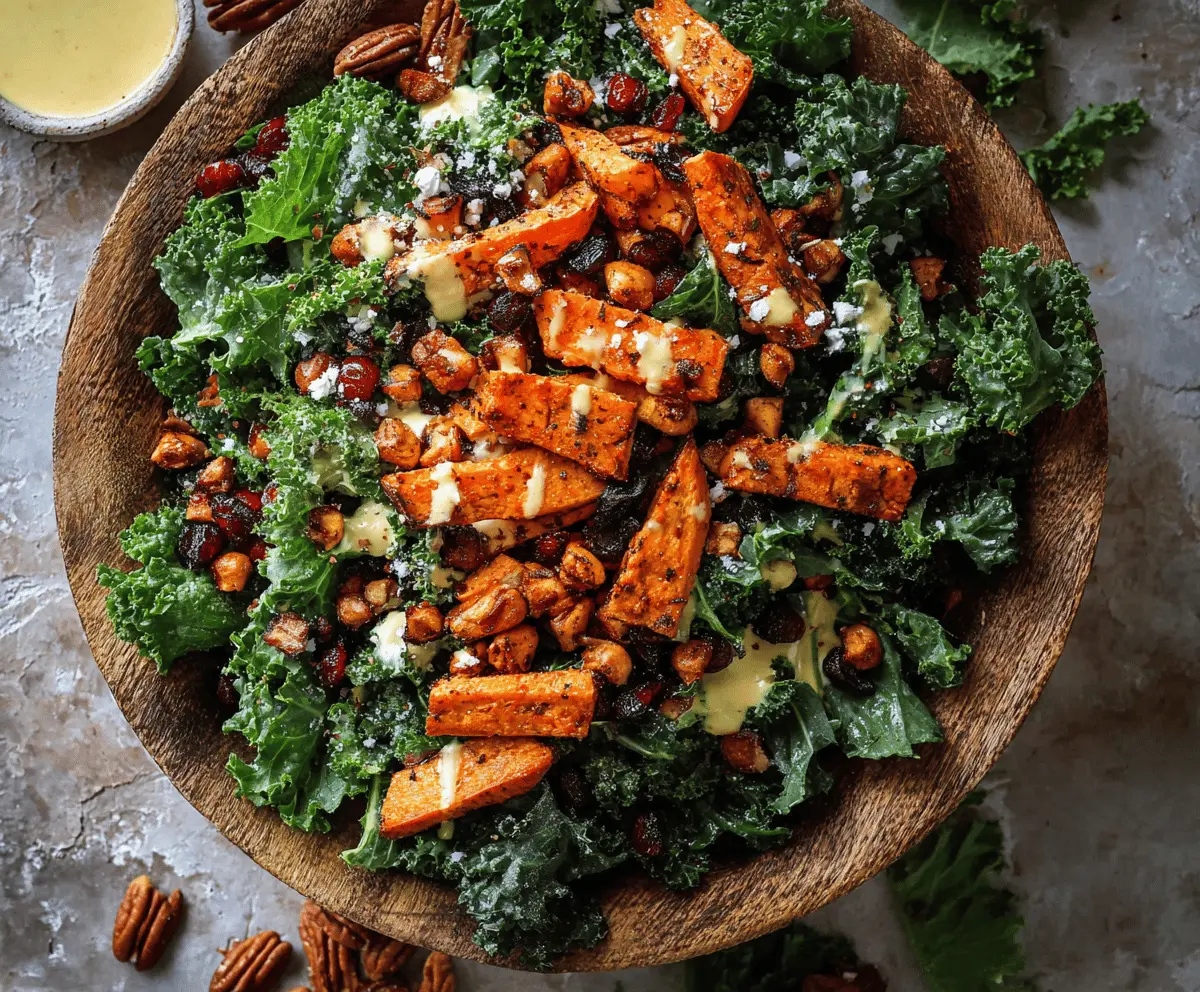 Roasted Sweet Potato Kale Salad