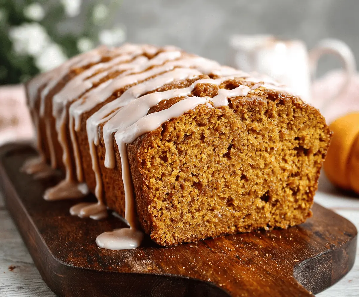 Spiced Pumpkin Bread with Cinnamon Glaze