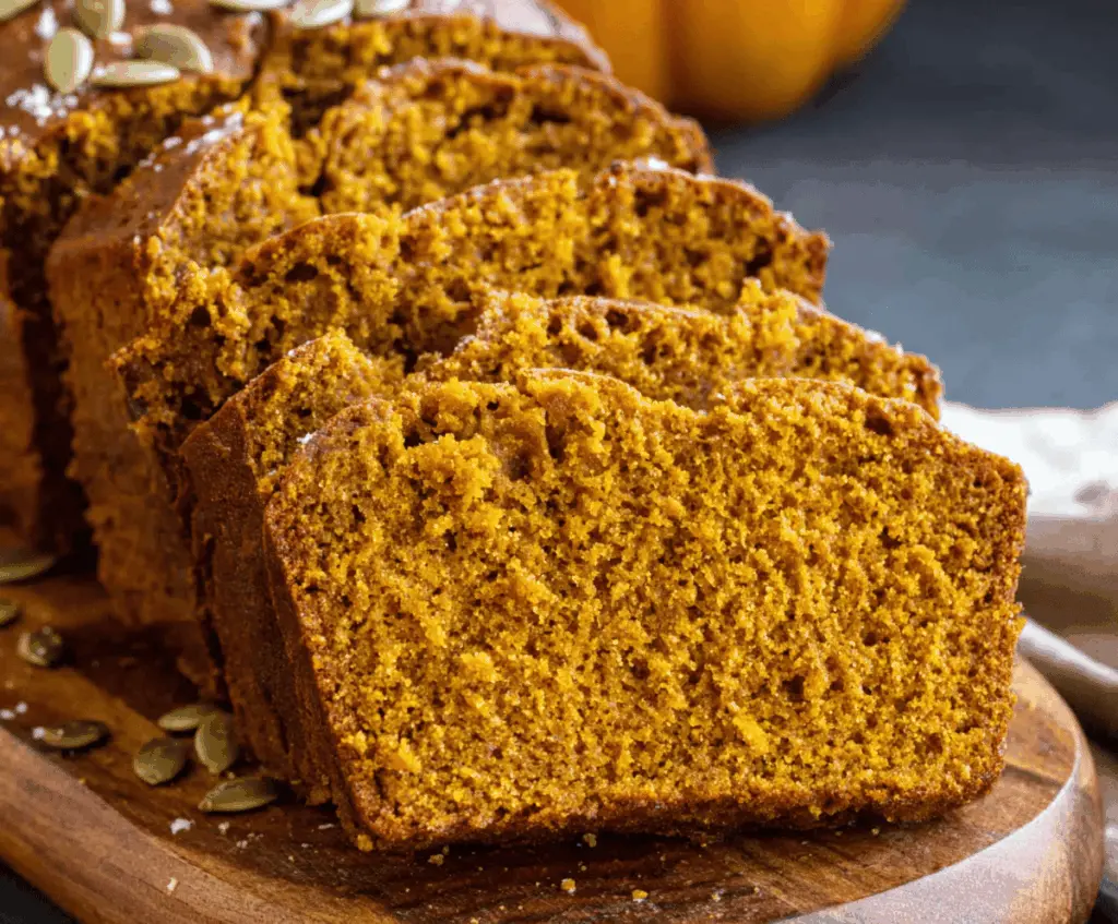 Delicious homemade Starbucks-inspired pumpkin bread topped with walnuts and a dusting of cinnamon, perfect for fall baking.