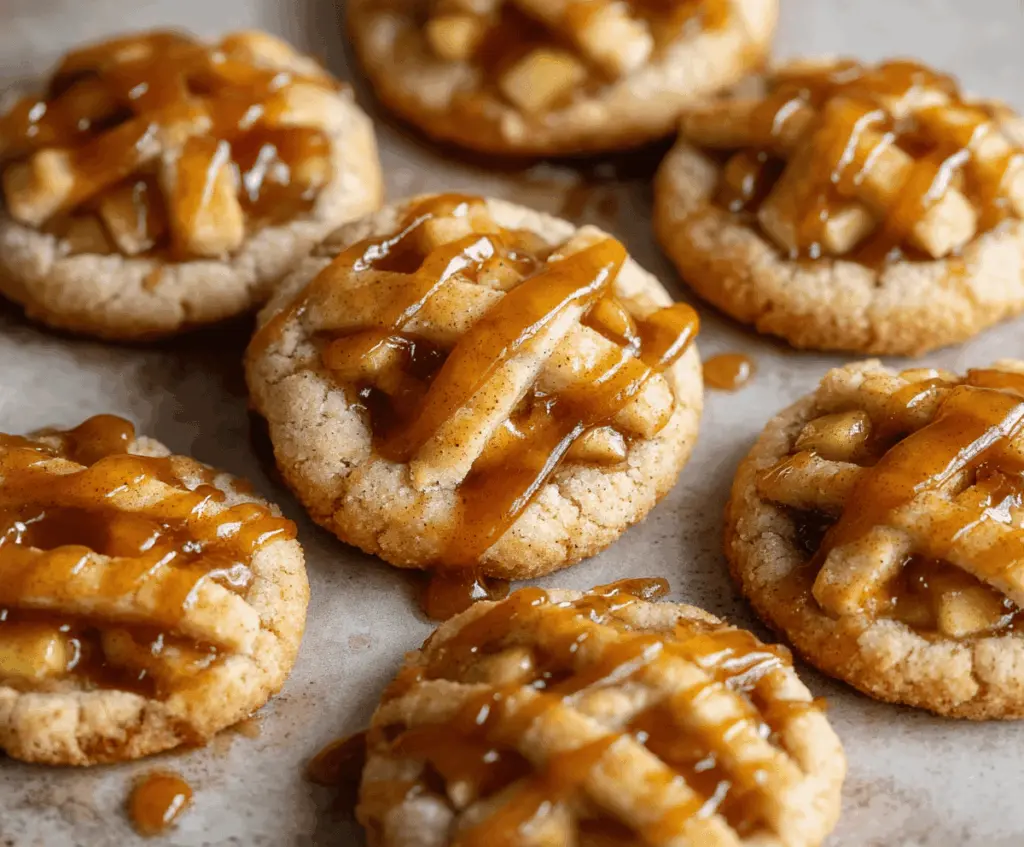 Delicious homemade apple pie cookies with golden crust and cinnamon-spiced apple filling, perfect for dessert or snack