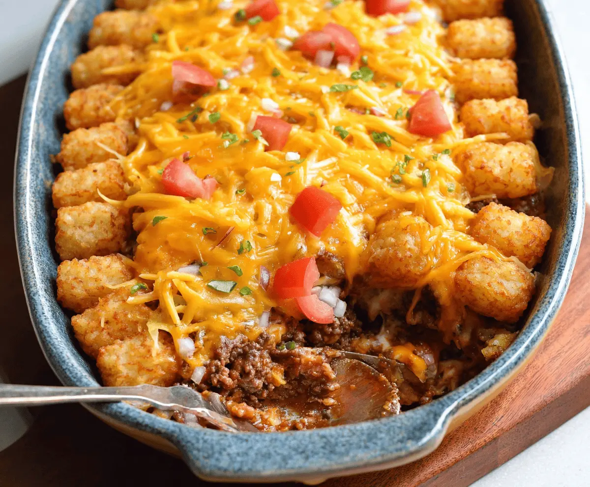 Cheeseburger Tater Tot Casserole