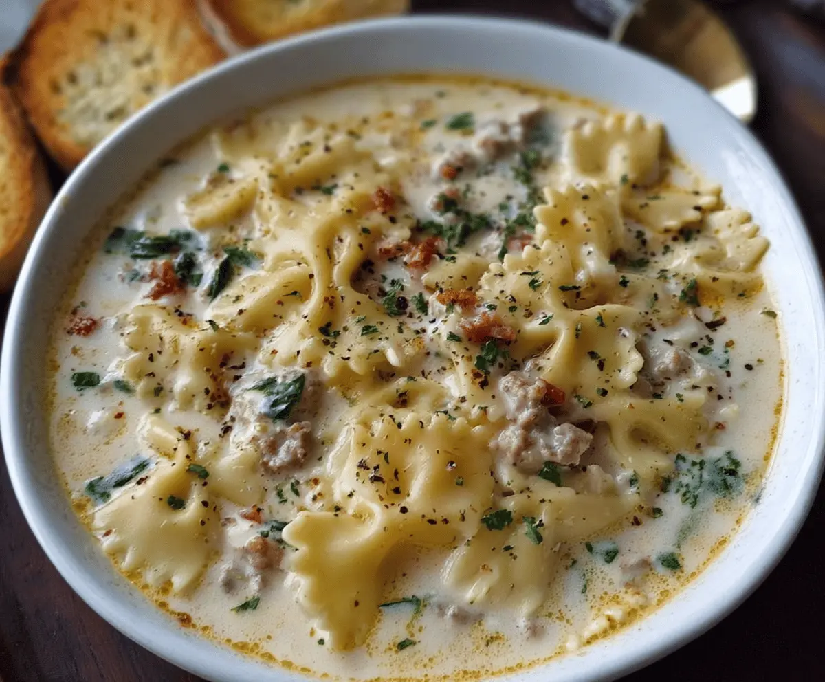 Creamy Alfredo Lasagna Soup