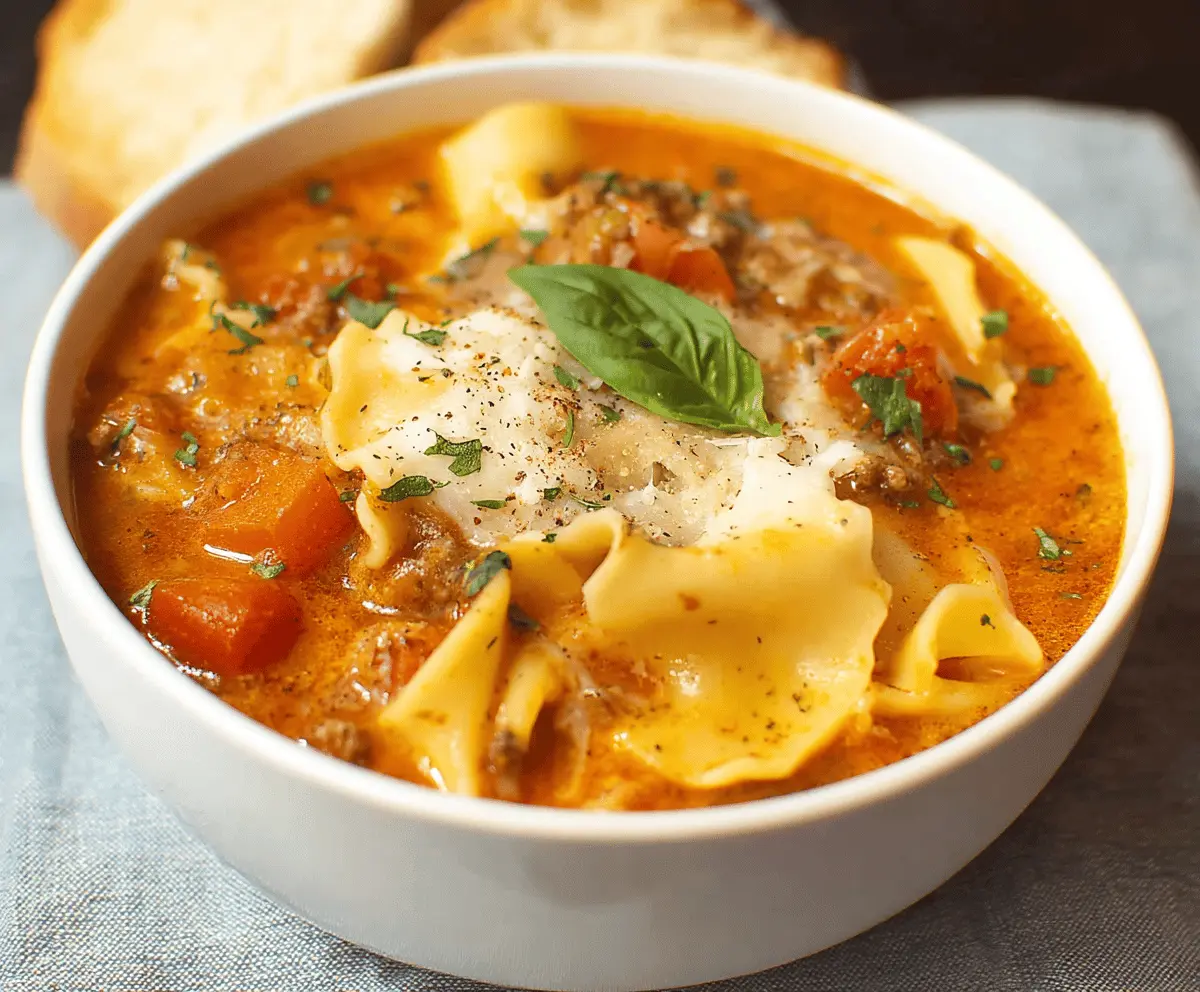 Creamy Vegetarian Lasagna Soup