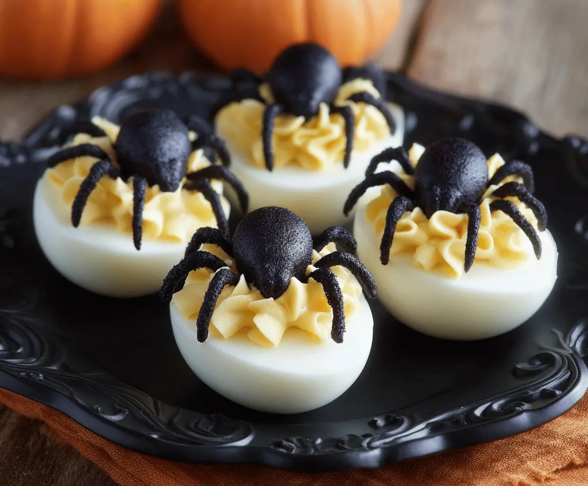 Spooky Halloween Spider Deviled Eggs Recipe