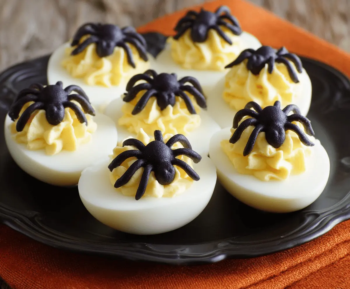 Spooky Halloween Spider Deviled Eggs Recipe