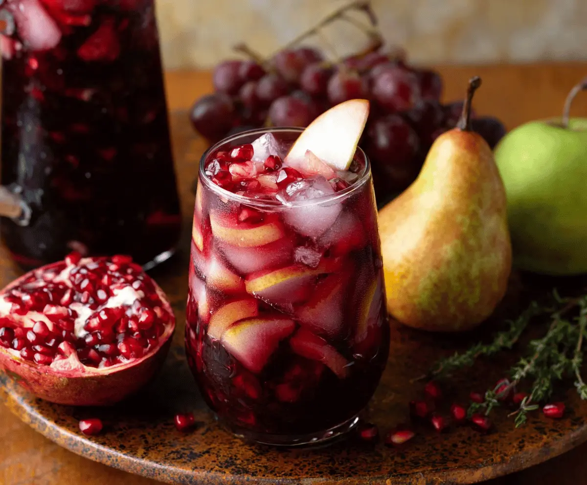 Harvest Sangria Recipe with Fresh Pomegranate & Pears