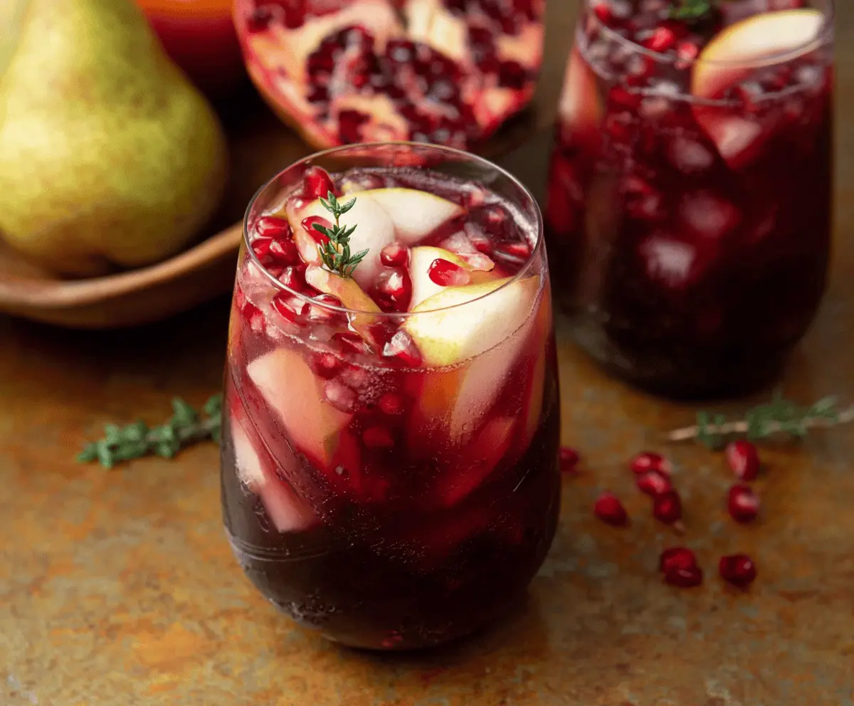 Harvest Sangria Recipe with Fresh Pomegranate & Pears