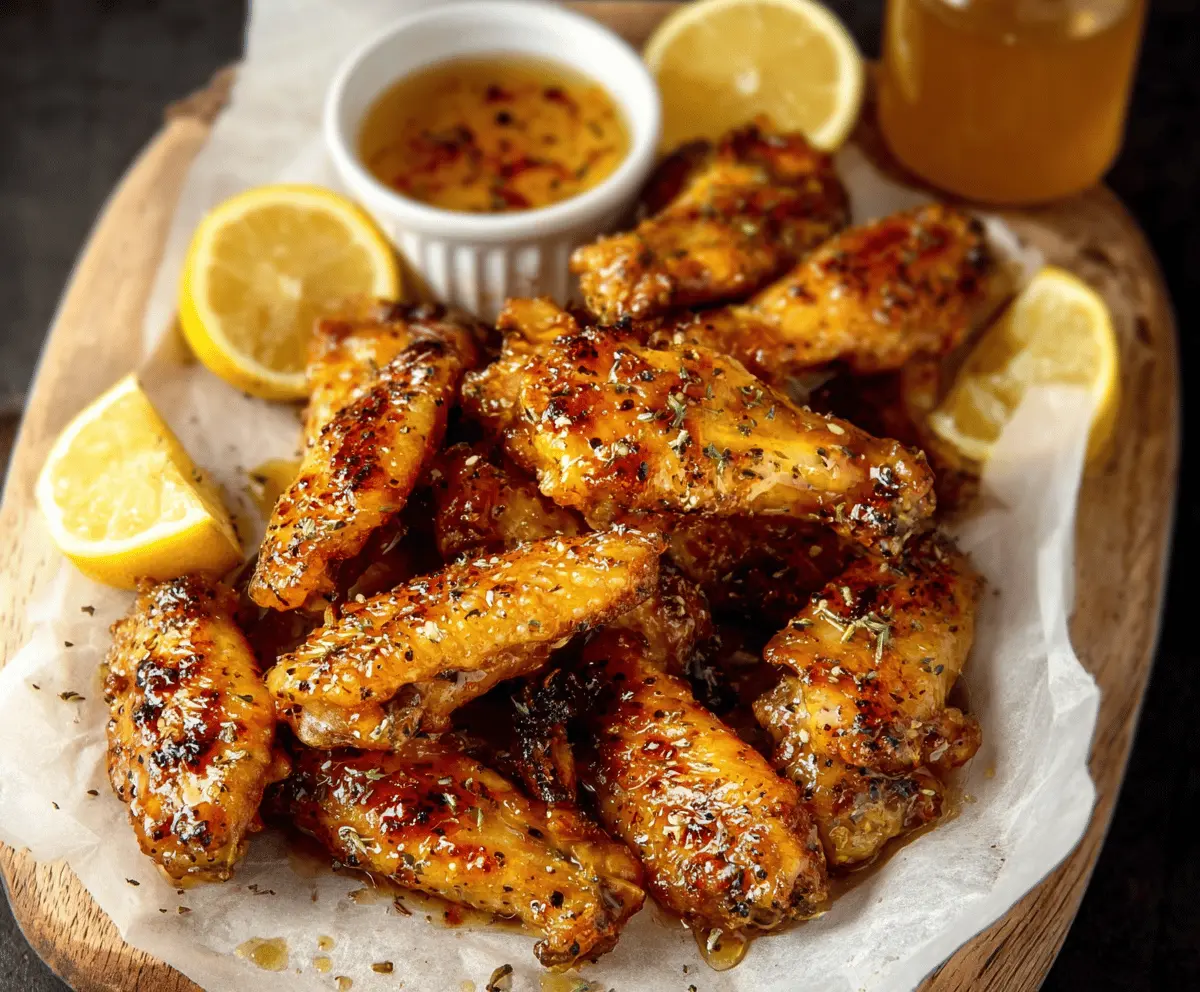 Lemon Pepper Wings with Honey