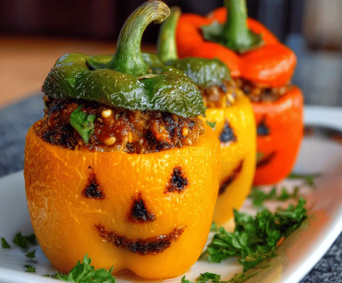 Easy Mini Jack-O’-Lantern Stuffed Peppers Recipe