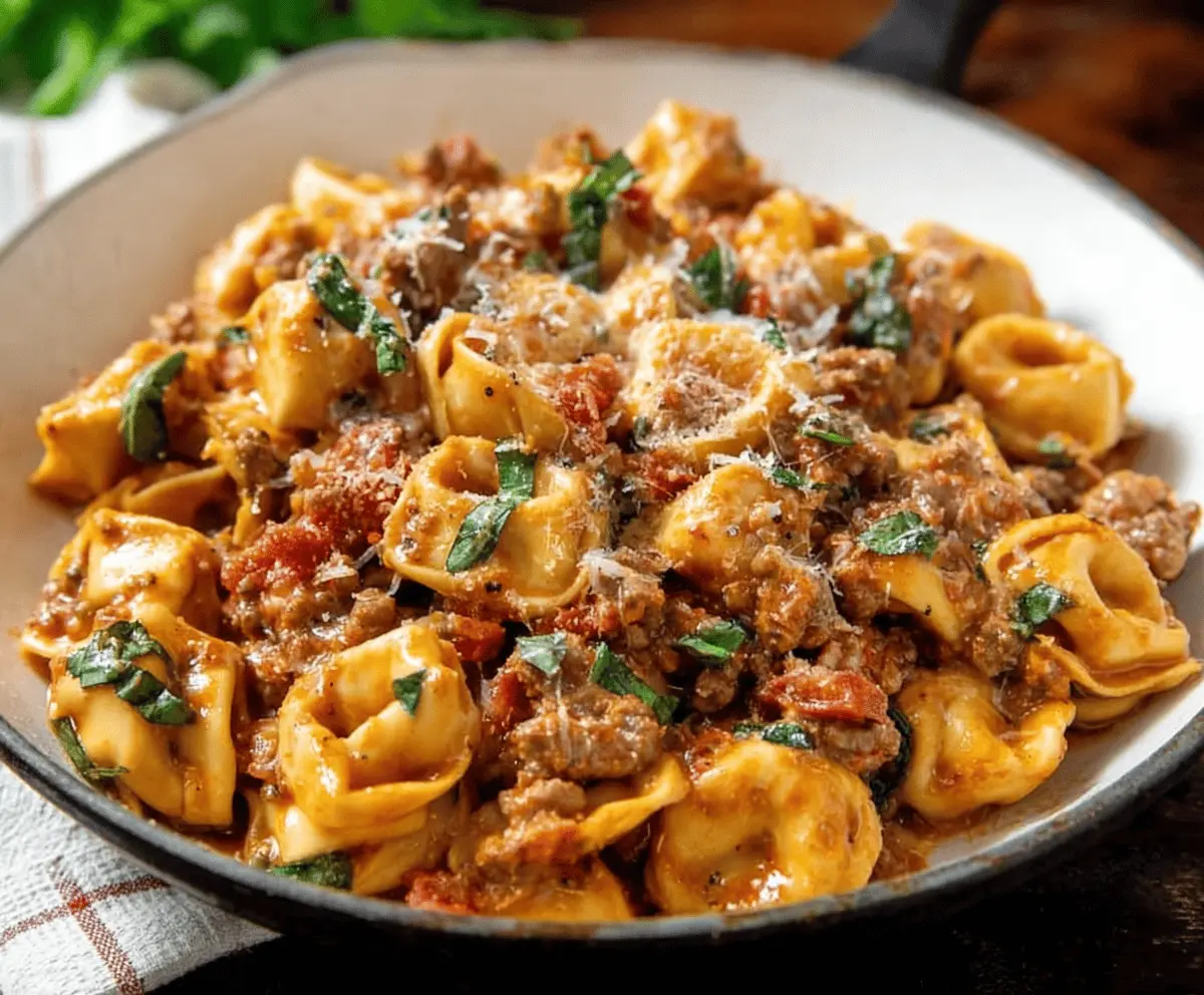One Pan Tortellini with Sausage