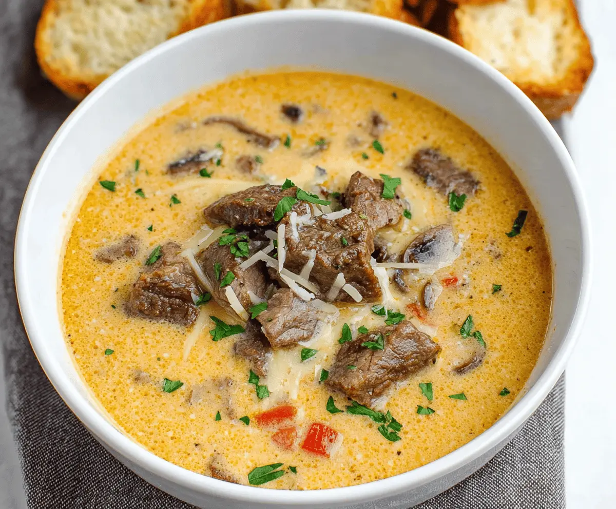 Easy Philly Cheesesteak Soup Recipe – Comforting & Delicious