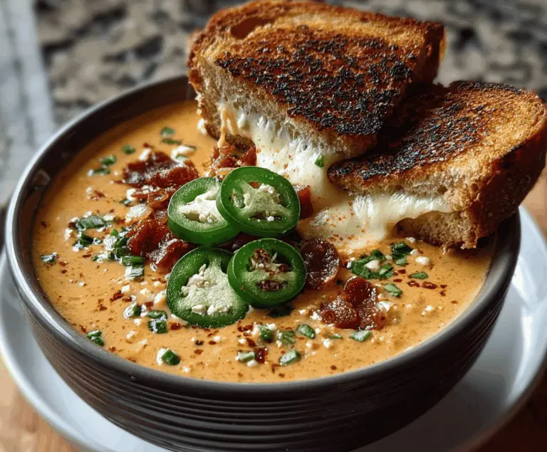 Spicy Jalapeño Popper Soup with Grilled Cheese Dippers