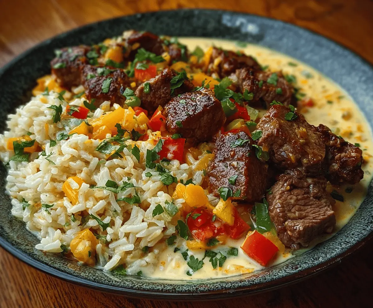 Steak Queso Rice