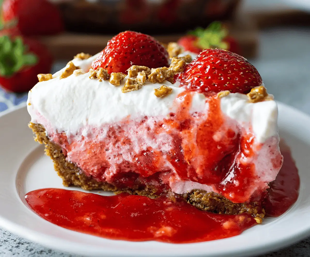 Strawberry Pretzel Icebox Pie