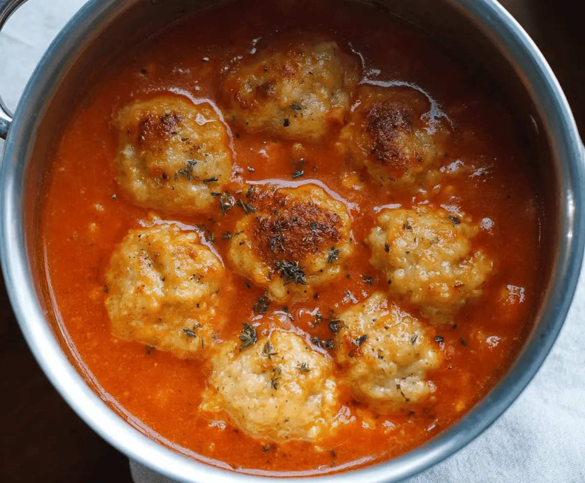 Creamy Tomato Soup with Cheddar Bay Dumplings Recipe
