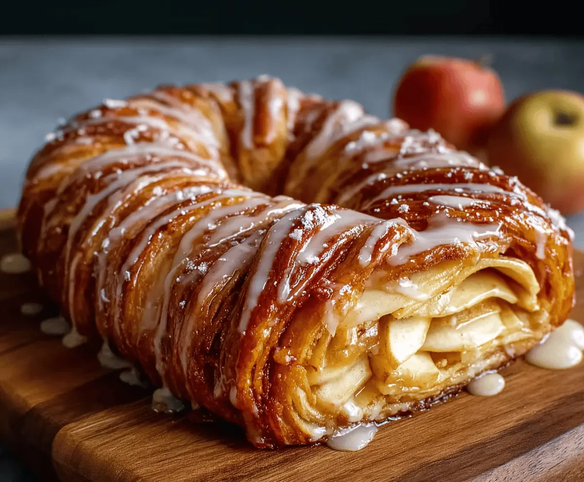 Easy Apple Kringle Recipe with Sweet Vanilla Glaze