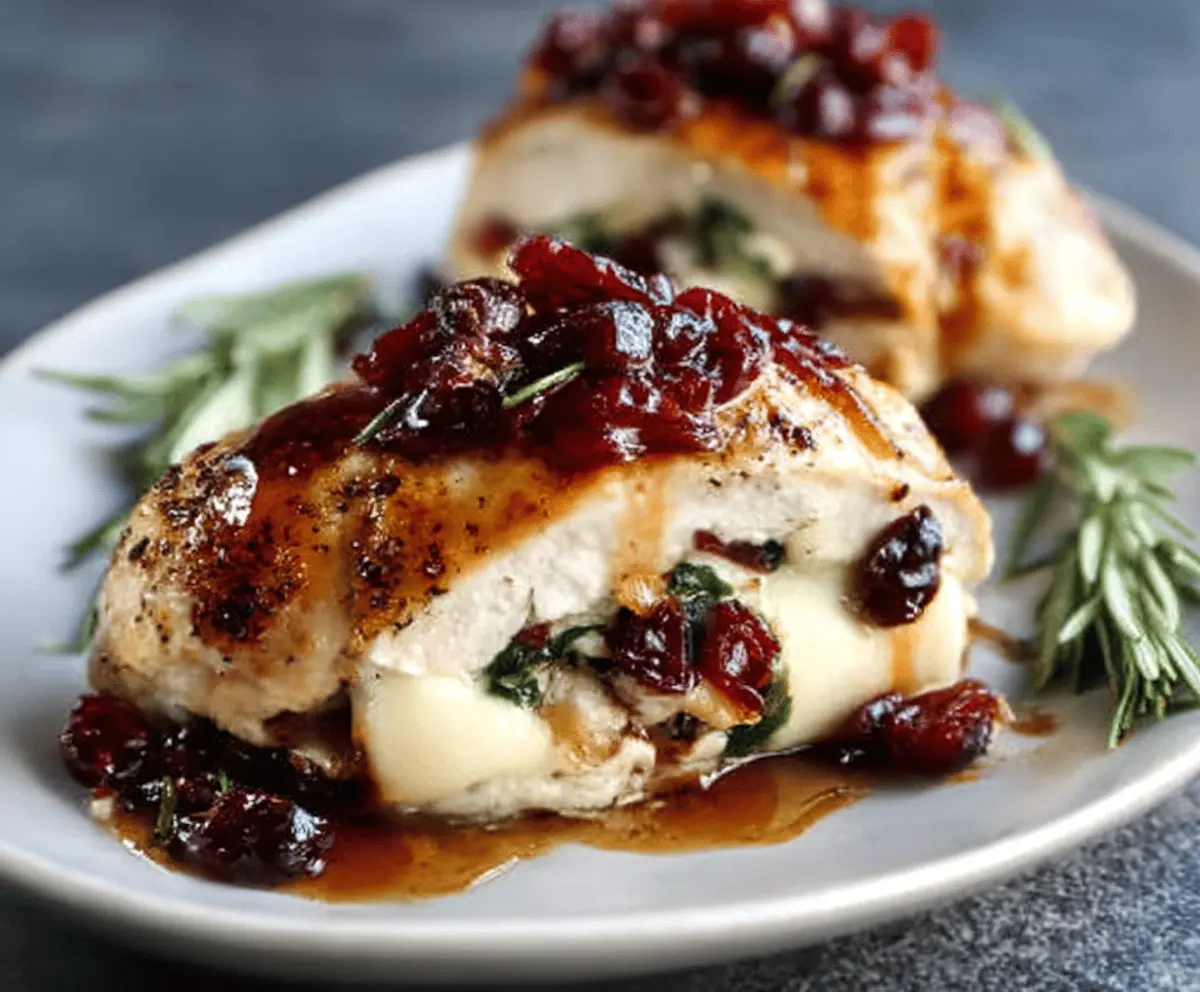 Easy Cranberry Brie Stuffed Chicken – Juicy & Delicious Holiday Recipe