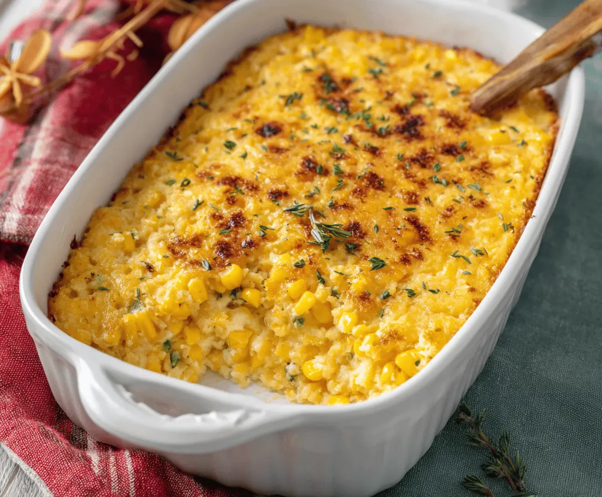 Easy Creamy Corn Casserole Recipe for Thanksgiving Dinner