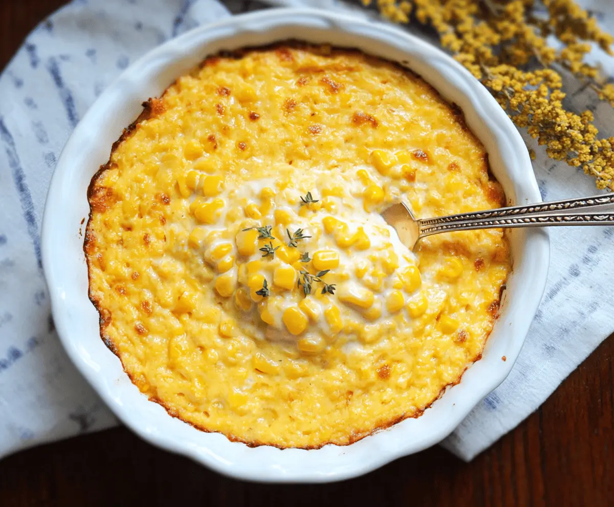 Easy Creamy Corn Casserole Recipe for Thanksgiving Dinner