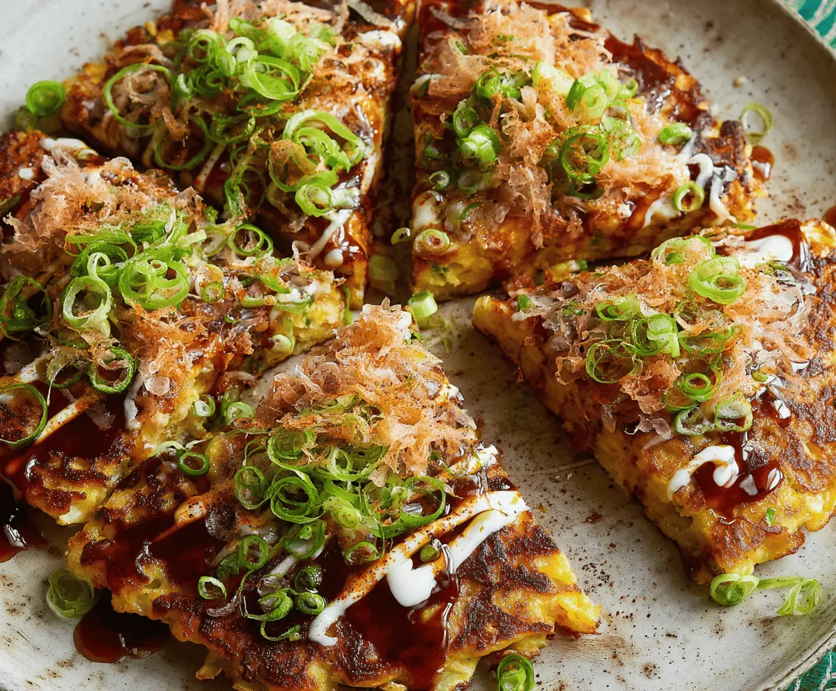 Easy Okonomiyaki - Japanese Savory Pancakes