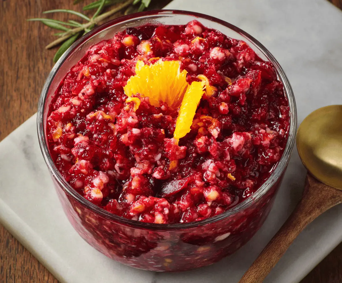 Easy Fresh Cranberry Orange Relish Recipe for Thanksgiving