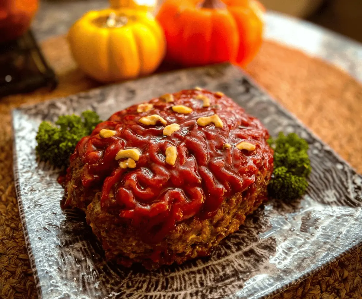 Spooky Halloween Brain Meatloaf Recipe – Easy & Creepy Dinner Idea