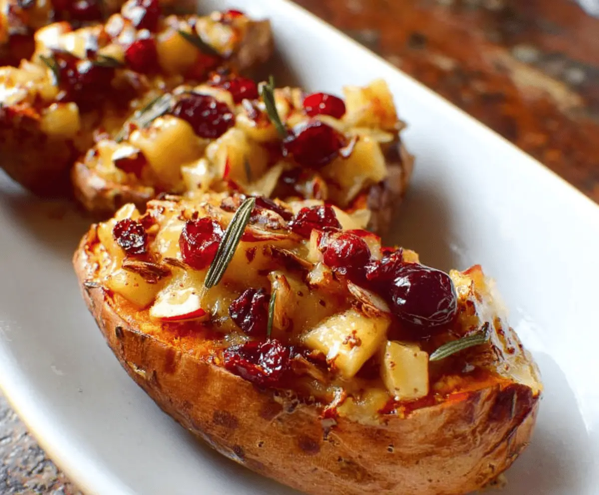 Cranberry Apple Twice-Baked Sweet Potatoes