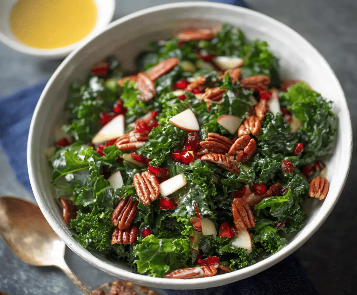 Fresh Kale Salad with Pecan Vinaigrette