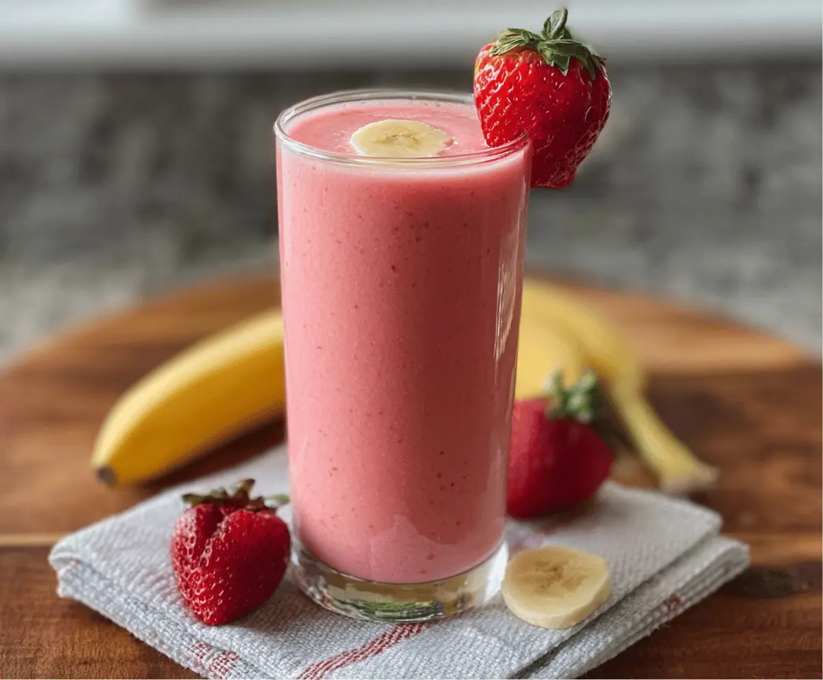 Quick Creamy Strawberry Banana Smoothie