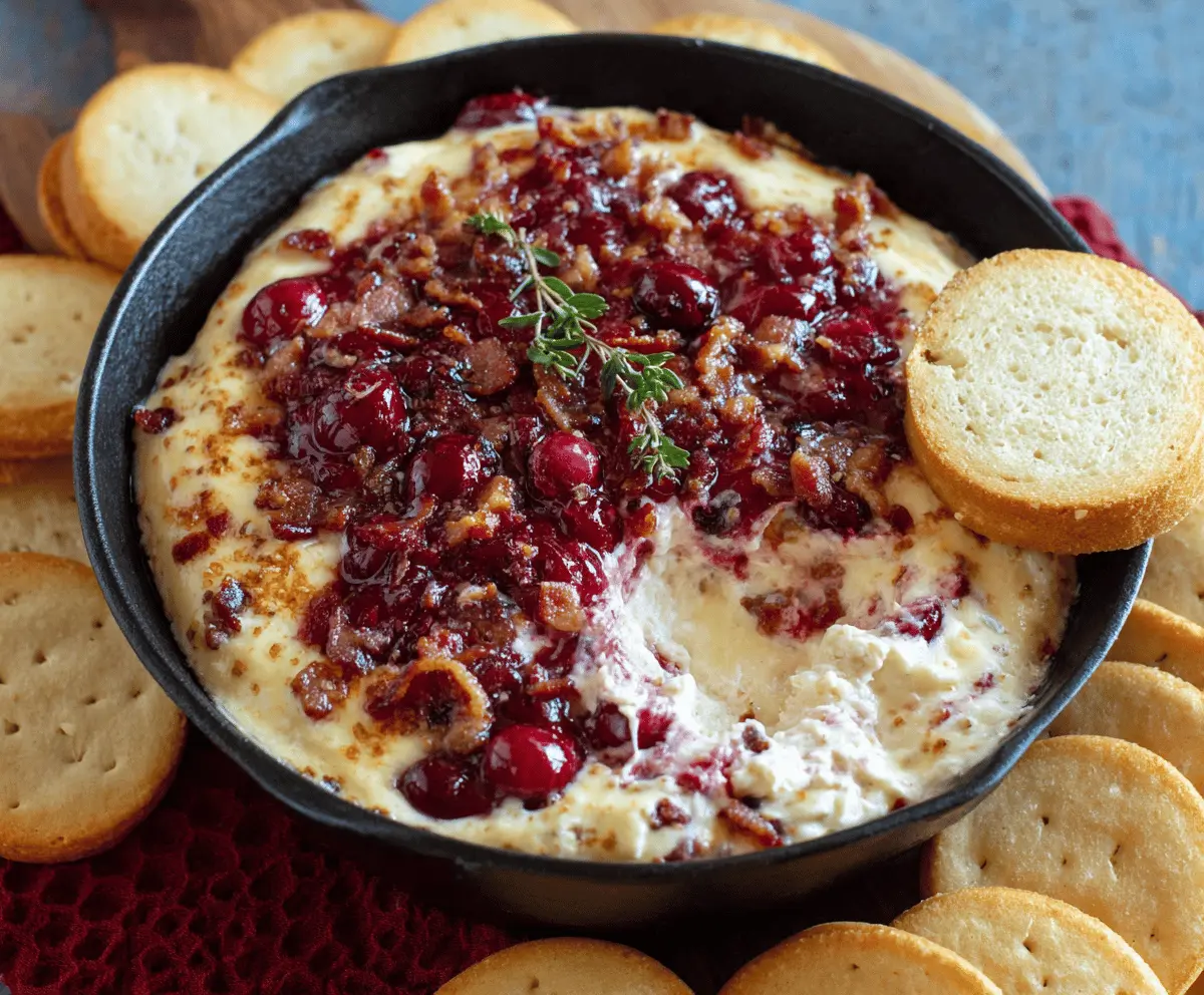 Easy Cranberry Bacon Swiss Dip