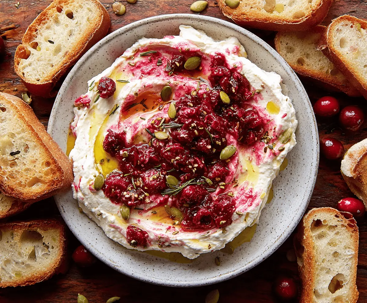 Easy Cranberry Whipped Feta Dip