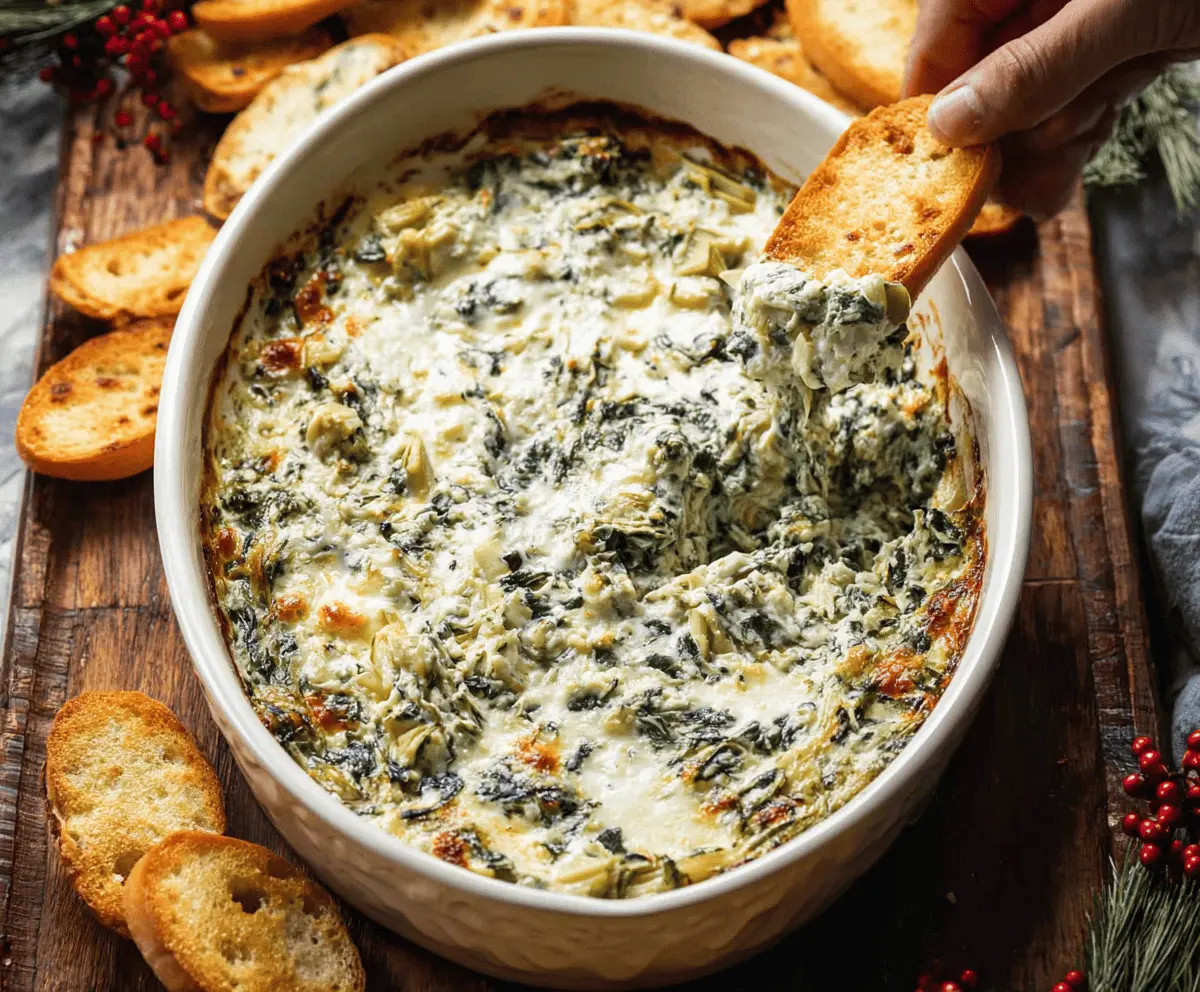 Easy Creamy Spinach Artichoke Dip Recipe